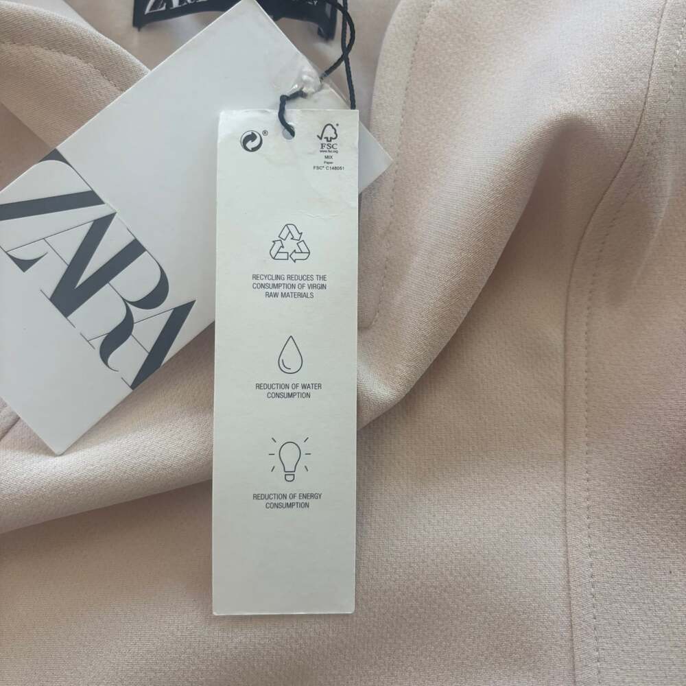 Zara NWT Triple Strap Corset Bodycon Mini Dress Cream Ivory Small - Picture 11 of 16